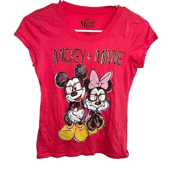 Disney Minnie Mouse T-Shirt Pink Mickey + Minnie - Picture 1 of 11